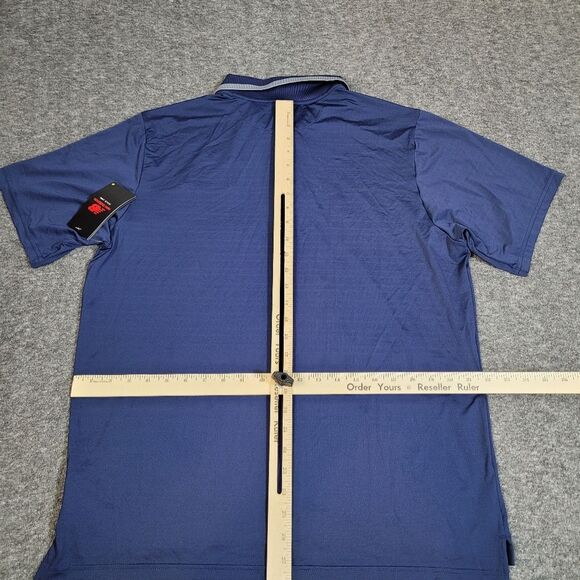 New Balance Dallas Rattlers Mens Golf Polo Shirt Size L Blue Navy Sort Sleeve - Picture 7 of 10